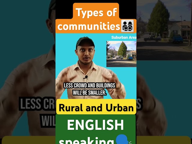 Urban, Suburban, Rural communities👨‍👩‍👧‍👦 #community #ruralareas #urban #shivamsir #spokenenglish