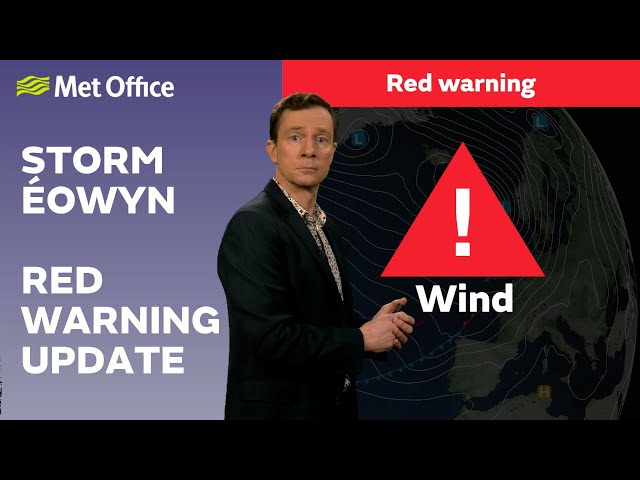 23/01/2025 – Dangerous winds from Storm Éowyn – Met Office weather forecast UK