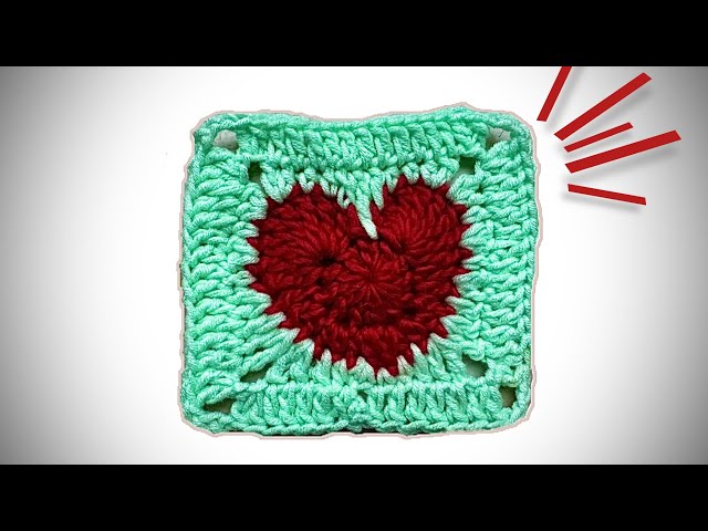 cuore granny square all'uncinetto / Tutorial passo dopo passo per principianti /crochetlyn