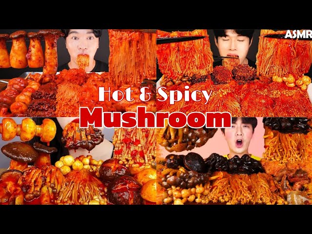 Mukbang ASMR HOT & SPICY MUSHROOMS a Satisfying Bites Explosion