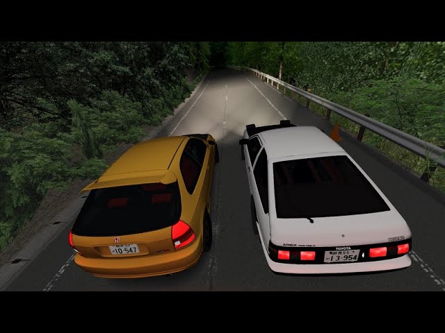 (Reupload)[Assetto Corsa × Initial D] 舘智幸 VS 藤原拓海 @八方ヶ原 (Eng Sub/中字)