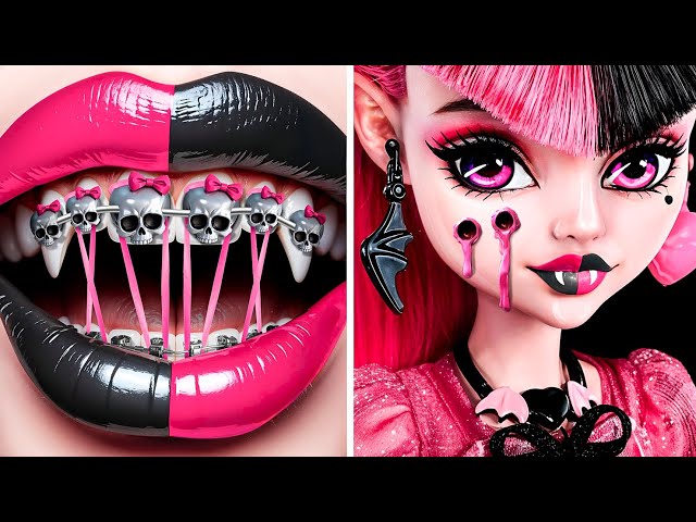 From Nerd GIrls To Beauty Draculaura and Frankie Stein In Monster High / How To Become Vampire!