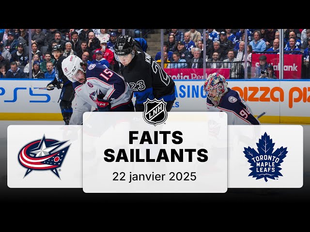 Blue Jackets vs Maple Leafs 22/01/25 | Faits saillants