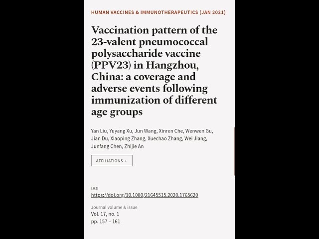 Vaccination pattern of the 23-valent pneumococcal polysaccharide vaccine (PPV23) in H... | RTCL.TV