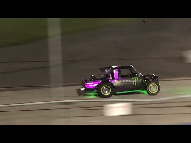 #travispastrana does a 360 wheelie in drift car on his first try!!! 2.4 hours of Le Mullets