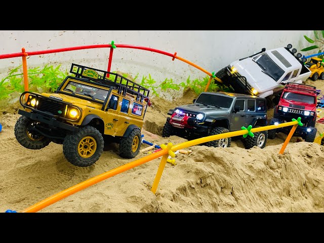 BEST RC Cars in OFF ROAD testing || Land Rover Defender vs Toyota Hilux vs Jeep Wrangler vs Hummer