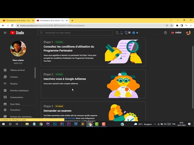comment monetiser et associer sa chaine YouTube à un compte Adsense existant