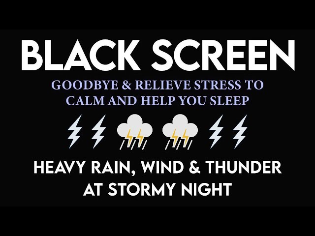 Goodbye & Relieve Stress To Calm And Help You Sleep | Heavy Rain, Wind & Thunder At Stormy Night