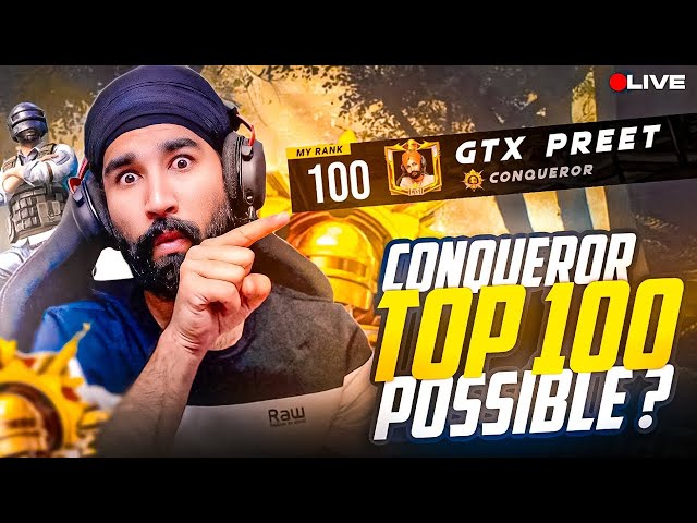 RANK 103 CONQUEROR : BGMI LIVE | GTXPREET PUBG LIVE