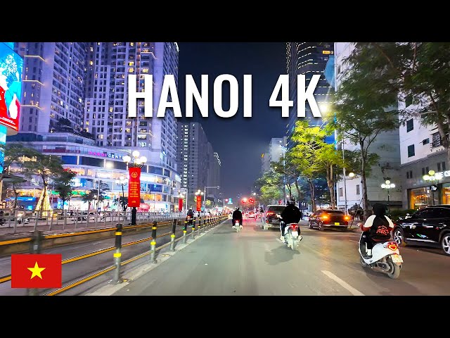 Hanoi Night Drive: Stunning City Lights Tour - Vietnam 4K