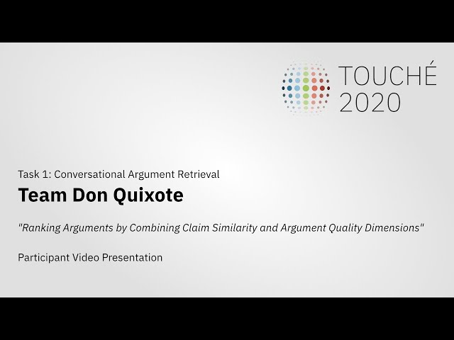 Touché 2020: "Ranking Arguments by Combining Claim Similarity and Argument Quality Dimensions"