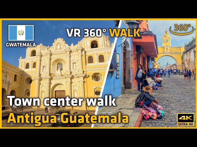 Explora Antigua Guatemala 🇬🇹 en 360° VR - Calles históricas y vistas panorámicas 4K