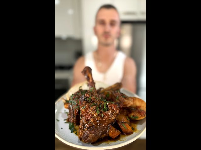 Slow Cooked Lamb Shanks (Greek Style)