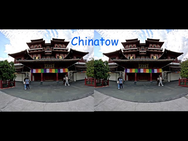 [180VR] Walk around Chinatown, Buddha Tooth Relic Temple, Singapore