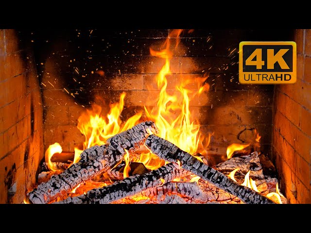 🔥 Fireplace 4K UHD! (12 HOURS) 🔥 Crackling Fire Sounds! ASMR