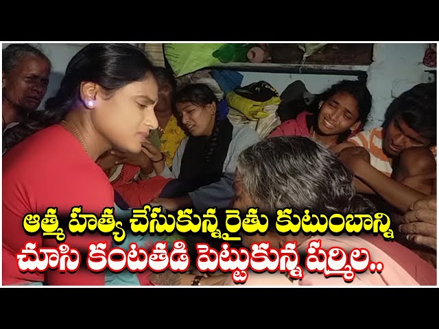 YS Sharmila Condolences to Farmer's Family | ఆత్మహత్య చేసుకున్న రైతు కుటుంబాన్ని పరామర్శించారు