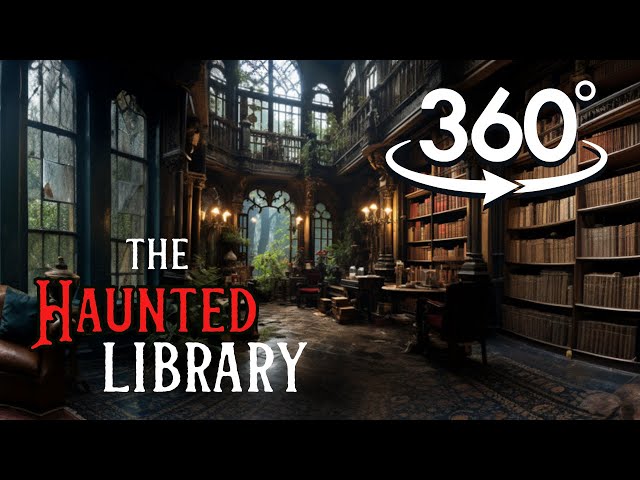 VR 360 | ASMR | Cozy Library Room, Dark Academia, Rain Sounds, Soothing Gentle Rain, Thunder