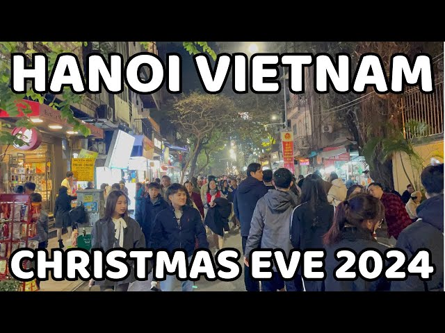 Christmas Eve in Hanoi | Night Walk in the most vibrant City of Vietnam