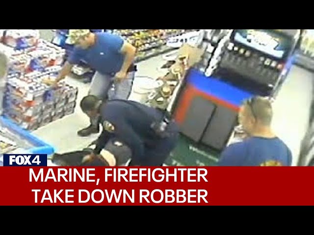 Mansfield Marine and firefighter takes down armed robber