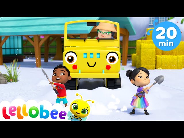 NEW | Snow Shuffle Rescue | Lellobee City Farm | Songs and Cartoons | Best Videos for Babies