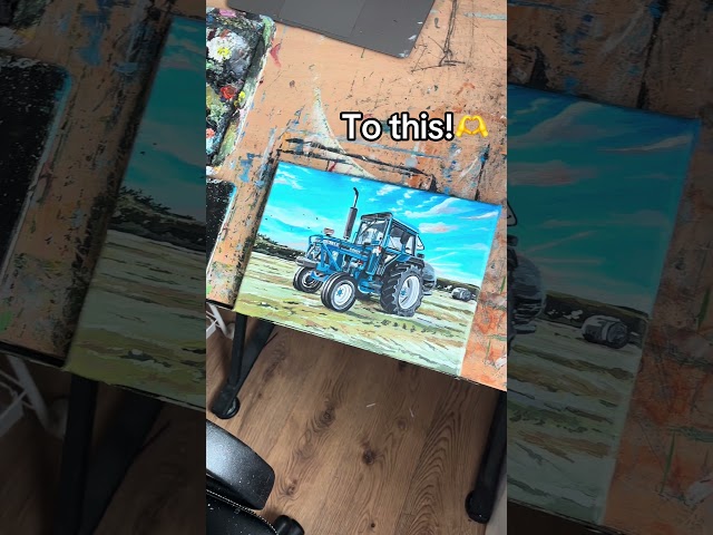 before and after! #shorts #painting #art #tractor #farm #farming #artist #fyp