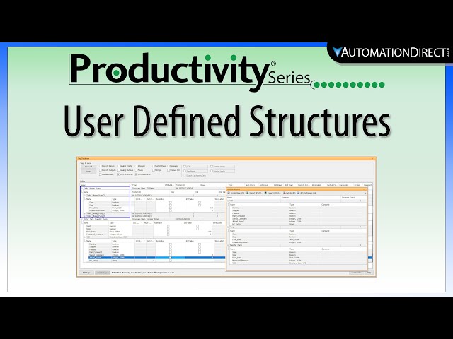 Productivity PLC: UDS User Defined Structures - Custom PLC Tag Groups from AutomationDirect