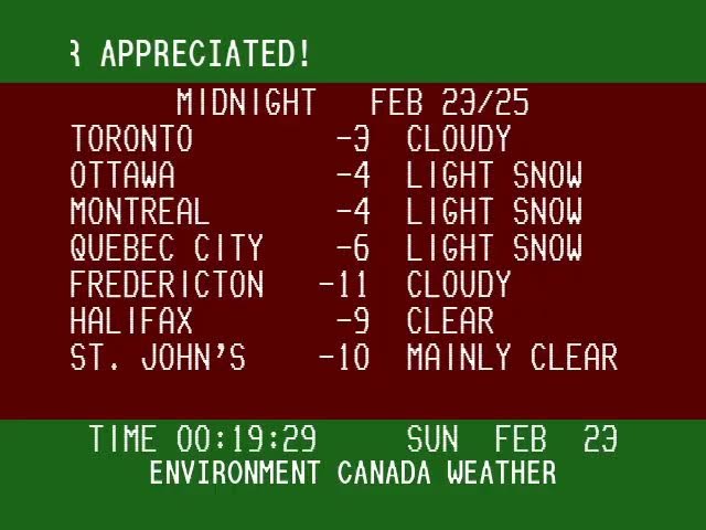 [24/7] Winnipeg Weather Channel | 80s/90s Cable TV