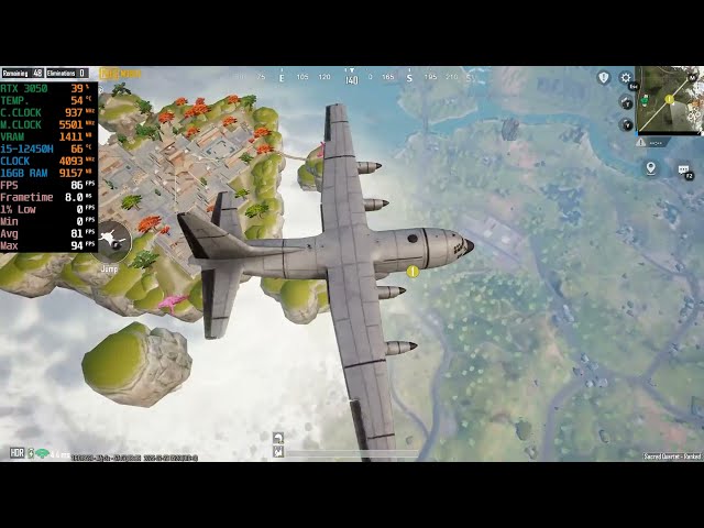 Lenovo LOQ : i5 12th Gen 12450H RTX 3050 6GB - Test in PUBG Mobile