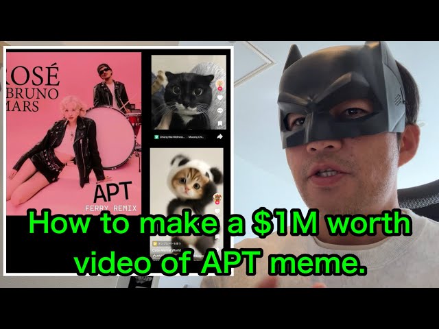 I made $1M worth Meme Video of APT, Rose and Bruno Mars hit song, with a kitty. 【Tutorial】