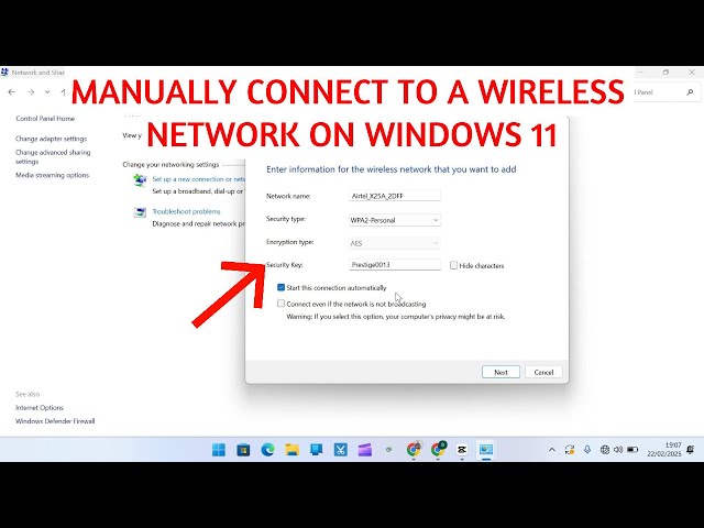 How to Manually Connect to a Wireless Network Windows 11