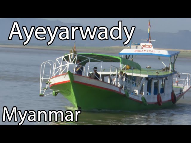 Boat tour on the Ayeyarwady River, Myanmar 4K