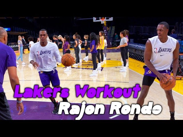 Lakers Rajon Rondo workout and 1 on 1 Scrimmage