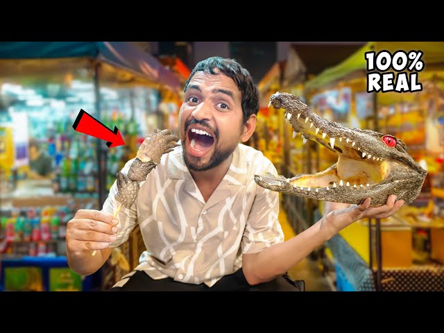 Eating Real Crocodile🥵...कमज़ोर दिल वाले ना देखें | Thailand Food