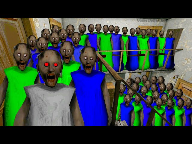 Granny Green Gang VS Blue Gang 😂🔥 granny grandpa horror game definition | granny game playing video