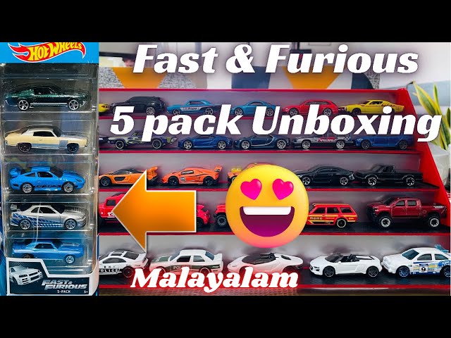 Fast & Furious 5 Pack Cars Unboxing Malayalam, Hot Wheels Collection