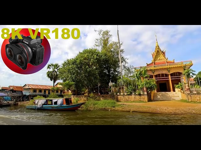 DRY LAND only the Temple isnt floating at  Kampong Phluk Floating Village CAMBODIA 8K 4K VR180 3D