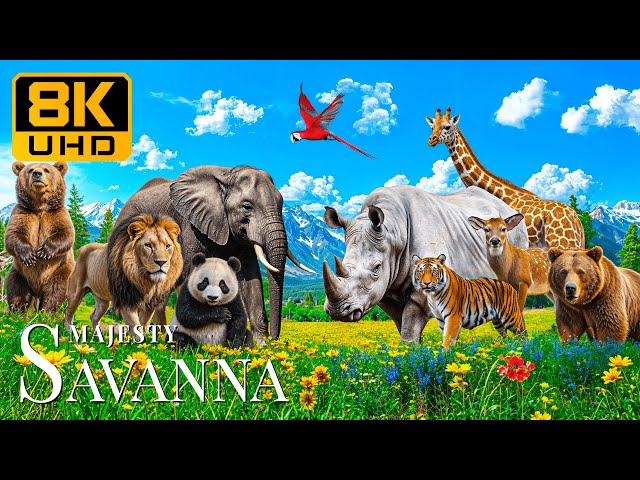 Savanna Majesty 8K UHD 🦁 Marvel At African Predators With Soothing Melodies