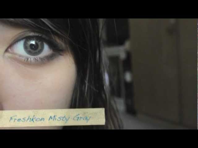 FRESHKON Misty Gray & Warm Hazel Colorlens review on dark eyes