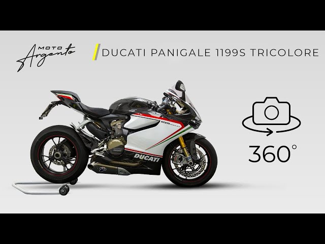 DUCATI 1199S TRICOLORE - Vista a 360 gradi - Moto Argento.