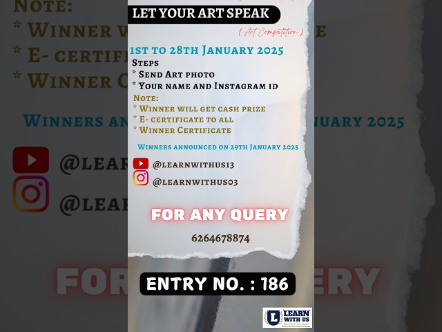 Let Your Art Speak 2025 l Art Competition l #shorts #shortsfeed #art #learnwithus ‎@learnwithus13