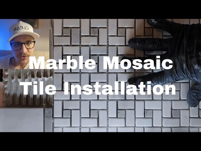 Installing MARBLE MOSAIC TILE over Ditra Heat  ||  Tile trips, tricks, and commentary.