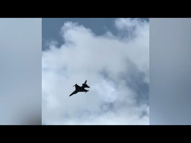 F16 From Danish Airforce Displaying at Farnborough Air Show 2024