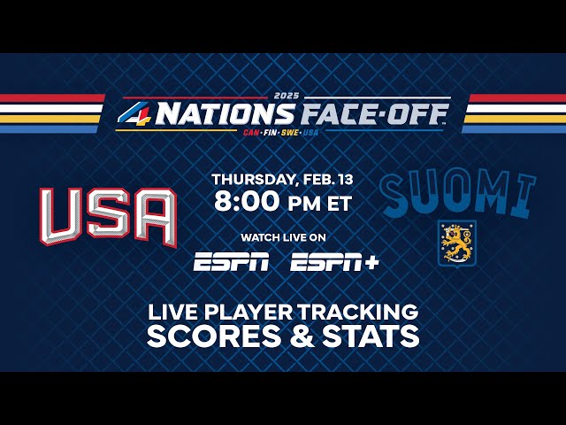 USA vs. Finland Live Scoreboard and Updates | 2025 4 Nations Face-Off