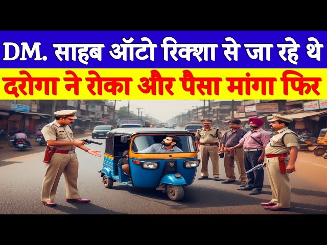 DM. साहब सादा कपड़ों में ऑटो रिक्शा से जा रहे थे! पुलिस वालों ने रोका और पैसा मांगा Kahani ka Manch