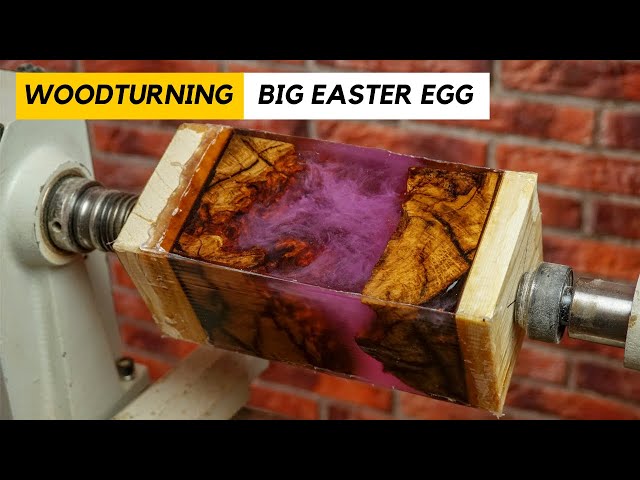 Woodturning a Big Easter Egg