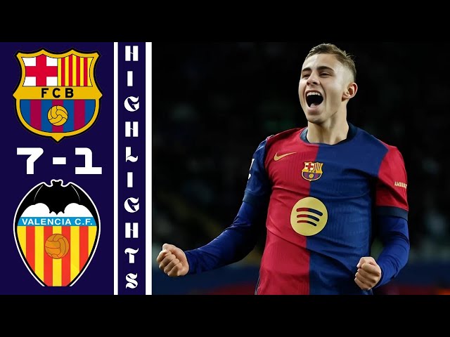 Barcelona vs Valencia 7-1 | Full Match Highlights and Goals | LaLiga 2025