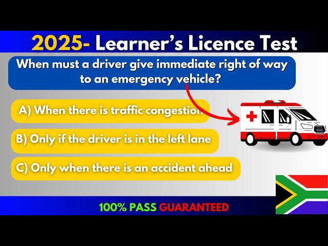 10 Learner's Test Questions for 2025 To Help Pass Your Learners Licence Test!