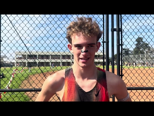 Liam Miller of South Torrance 1st Place Boys 1500 and 3000 California Winter Outdoor Championships