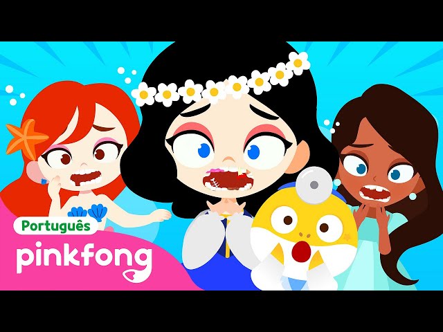 🏥 Princesas no Dentista!💎 | Brincando com Bebê Tubarão Dentista | Pinkfong! Canções para Crianças