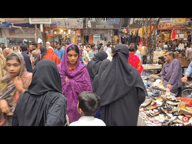 WALKING TOUR OF HYDERABAD PAKISTAN, WALKING THROUGH SHAHI BAZAR, RESHAM BAZAR, CITY WALK, 4K60FPS